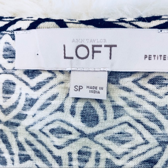 Loft Purple & Cream Tribal Print Dress Sz SP - Picture 6 of 7